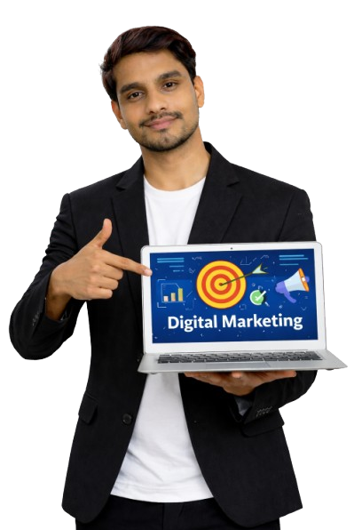 Best Digital Marketing Agency in Siwan Bihar expert holding laptop showing digital marketing services