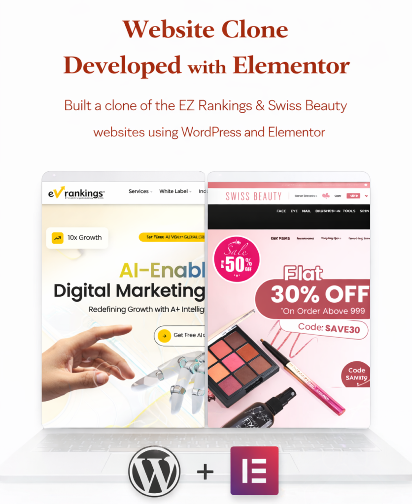 WordPress Elementor website clone project – responsive website development for business marketing