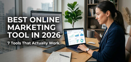 Best online marketing tool dashboard setup with SEO analytics, traffic reports, and digital marketing workspace in 2026
